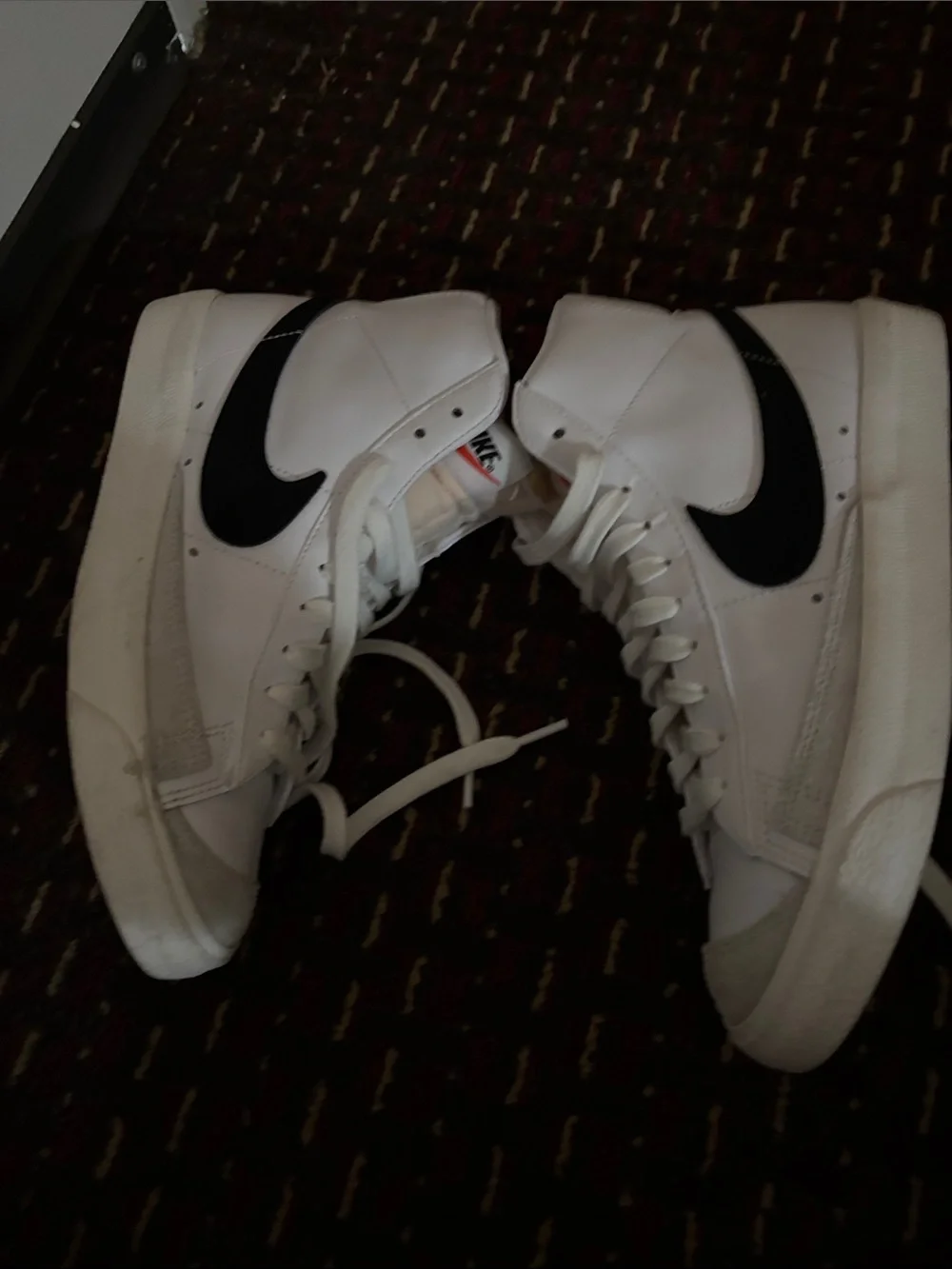 Nike Blazers- Brand new/ White High-Top Sneakers with Black Swoosh